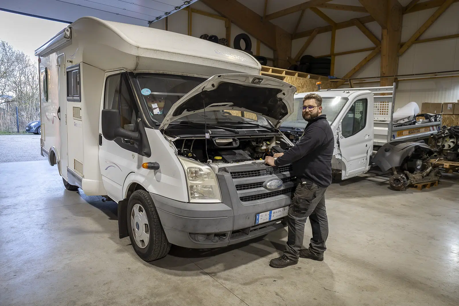 réparation moteur sur camping-car